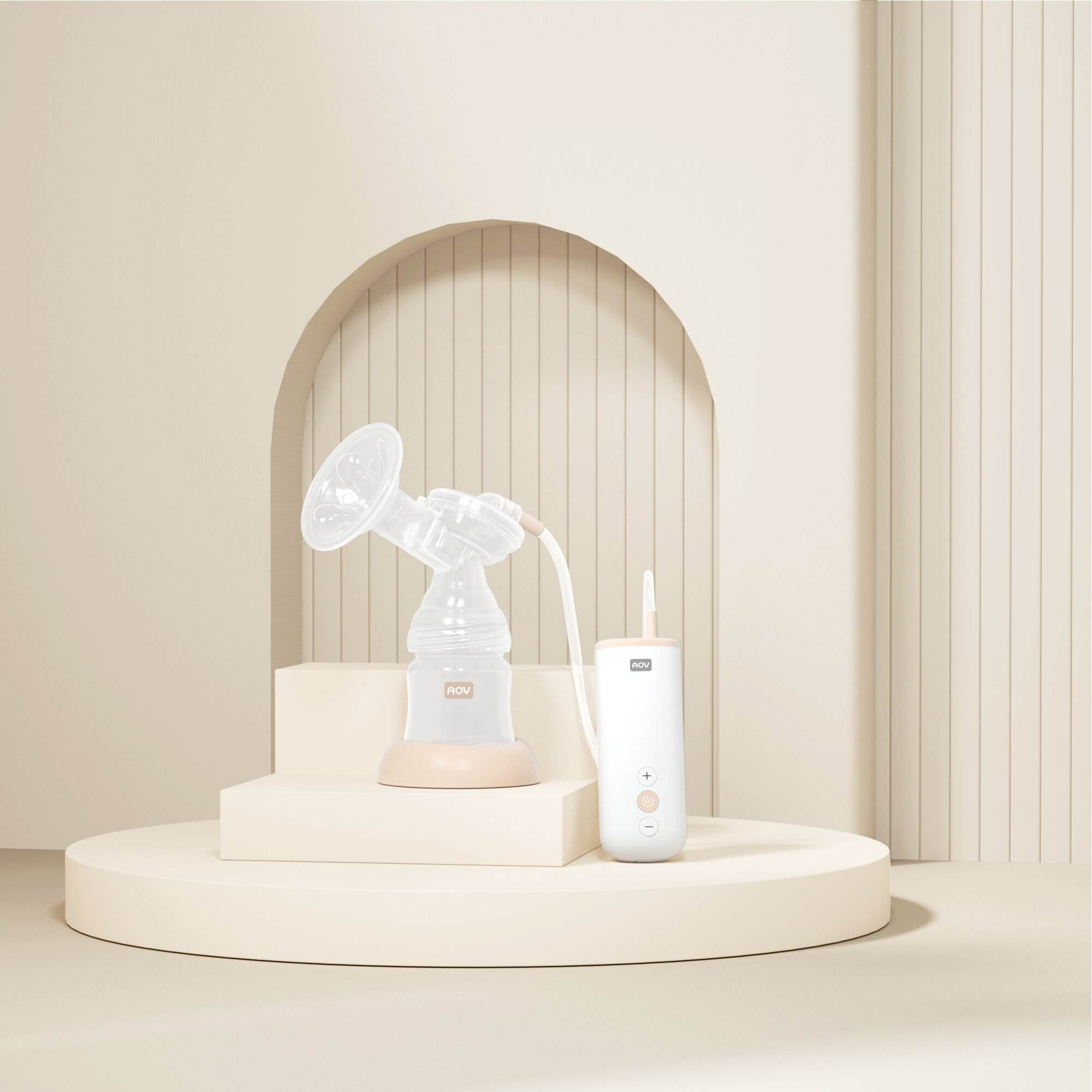 AOV Custom Mini Portable Lithium Battery Electric Baby Milk Breast Pump Hands Free