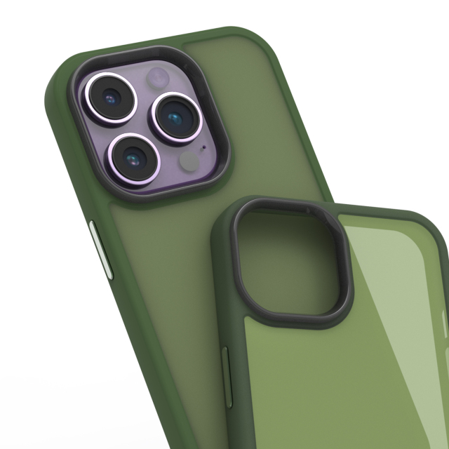 iPhone15pro PC+TPU Frosted semi-transparent Phone Case Manufacturer