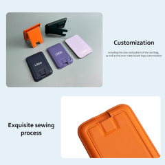 PU Leather Phone Stand with Magnetic Card Holder Manufacturer