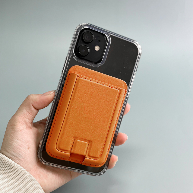 PU Leather Phone Stand with Magnetic Card Holder Manufacturer