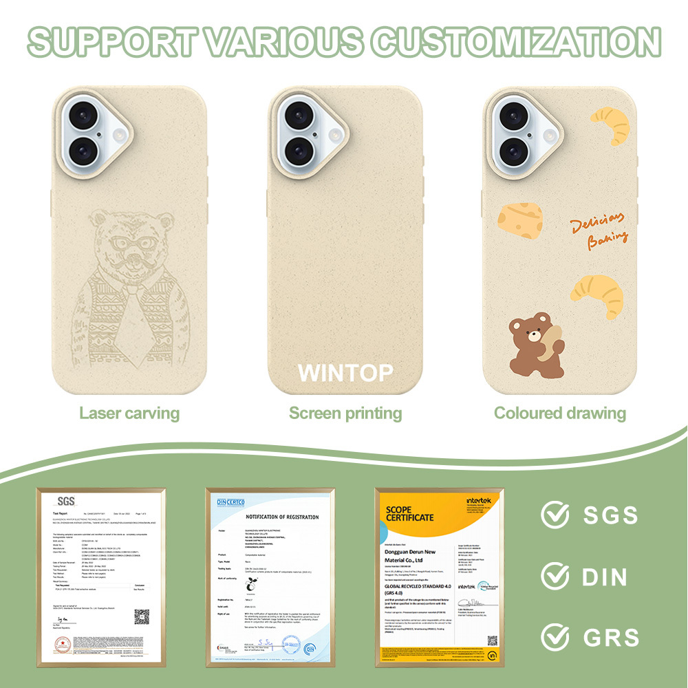 iPhone 100% biodegradable straw Phone Case Manufacturer