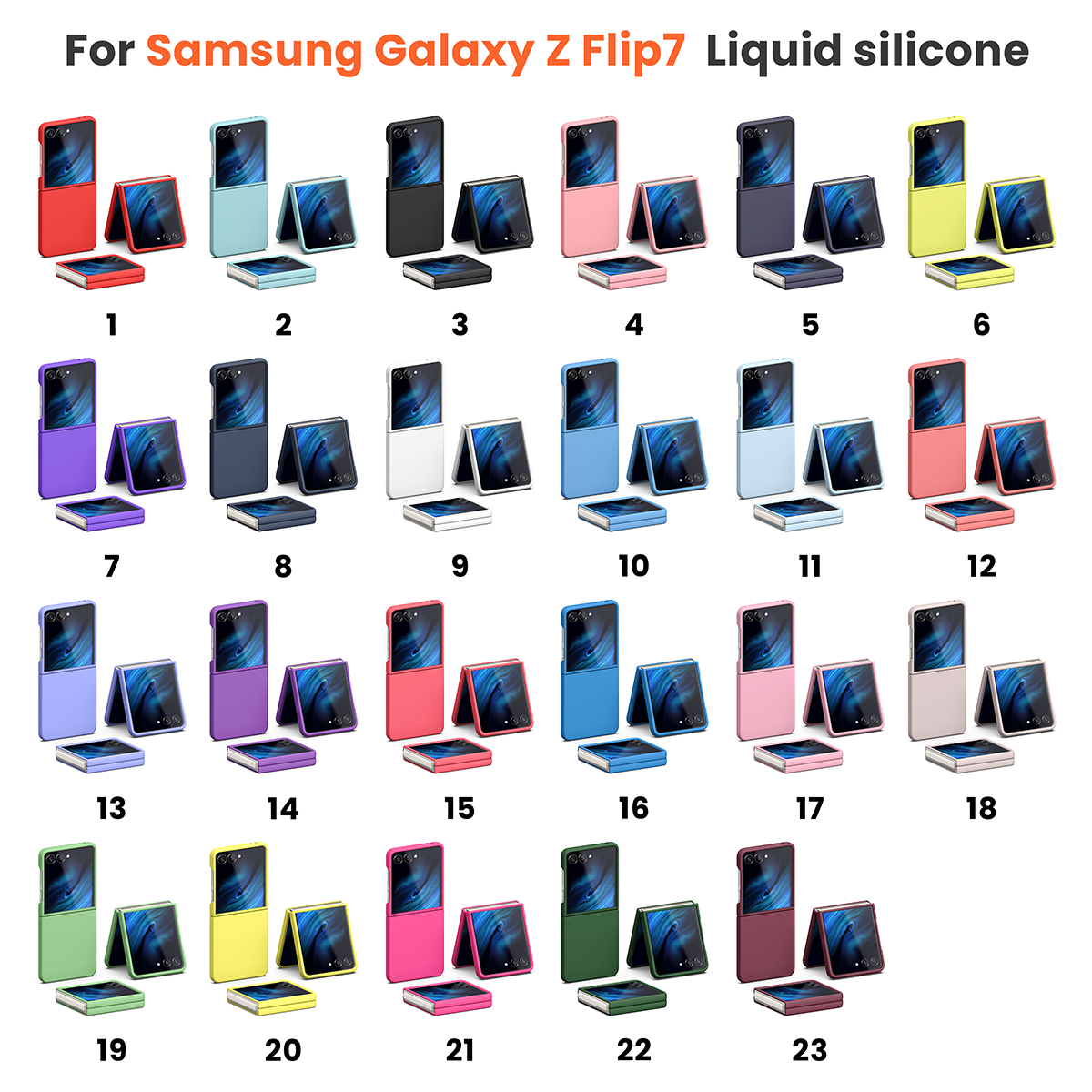Samsung Flip 7 6 5 4 Liquid Silicone Phone Case Manufacturer