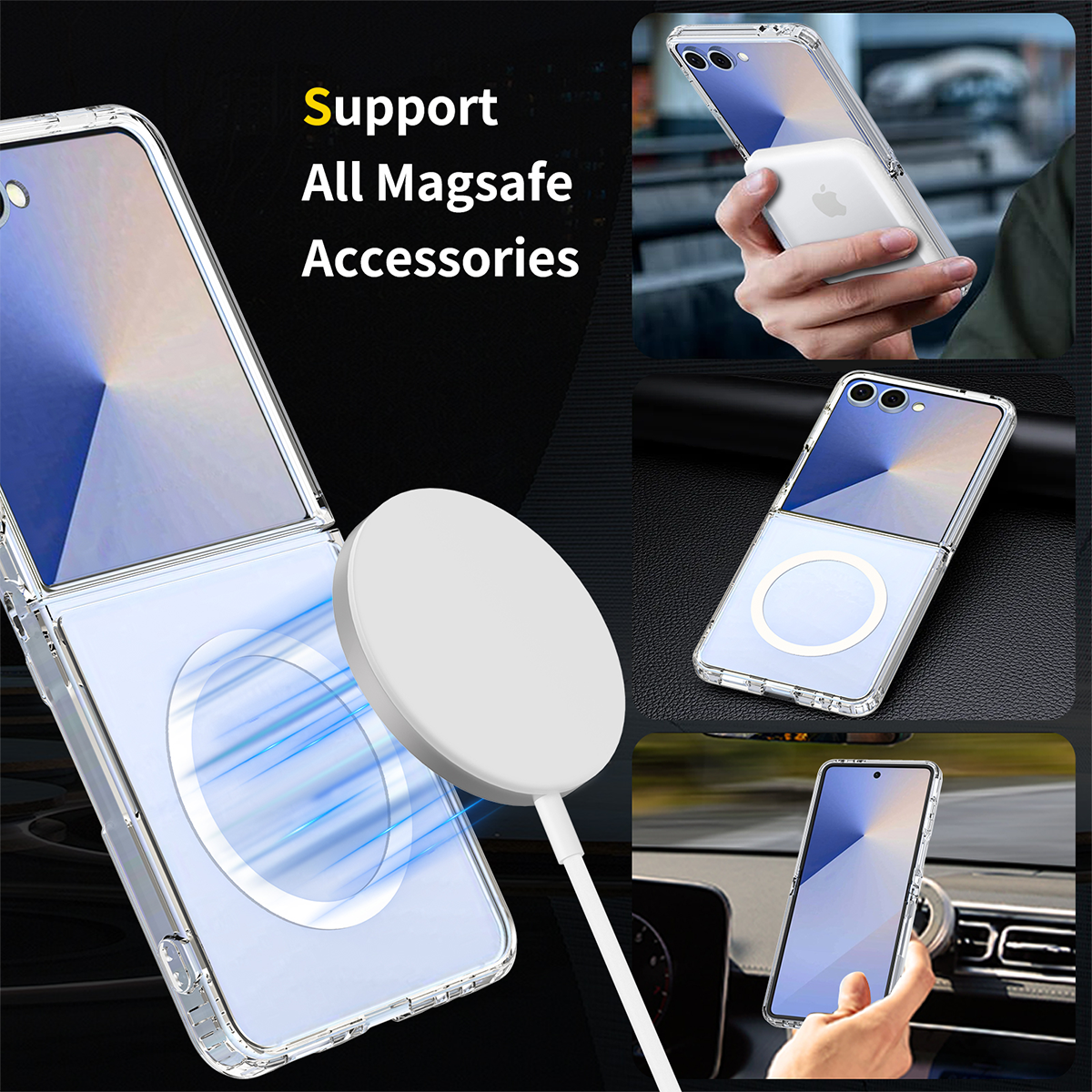 Samsung Flip 7 6 5 4 Clear PC TPU Phone Case Manufacturer