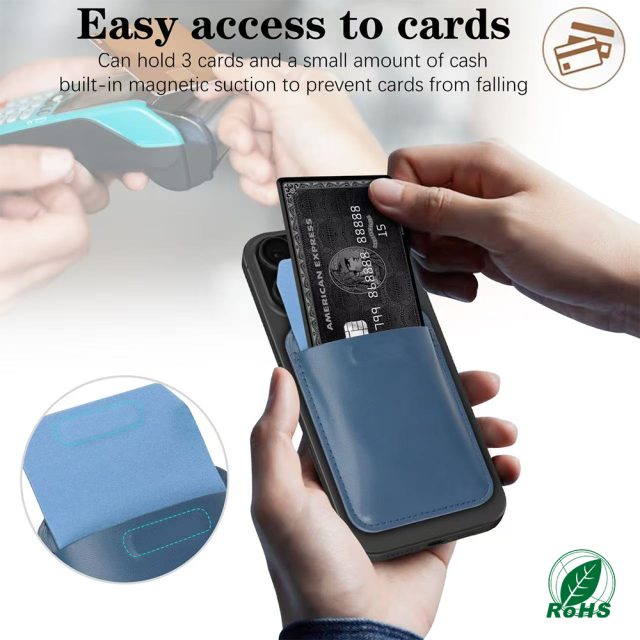 PU Leather Phone Stand with Magnetic Card Holder Manufacturer