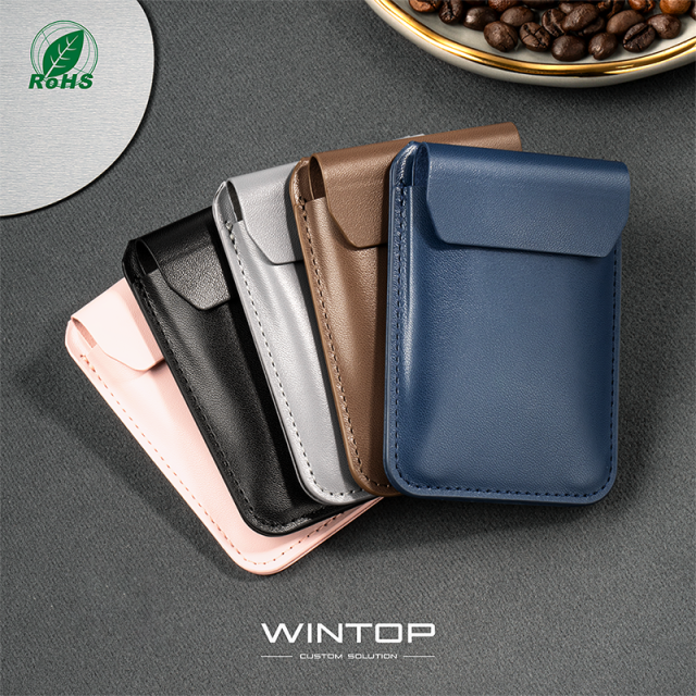 PU Leather Phone Stand with Magnetic Card Holder Manufacturer