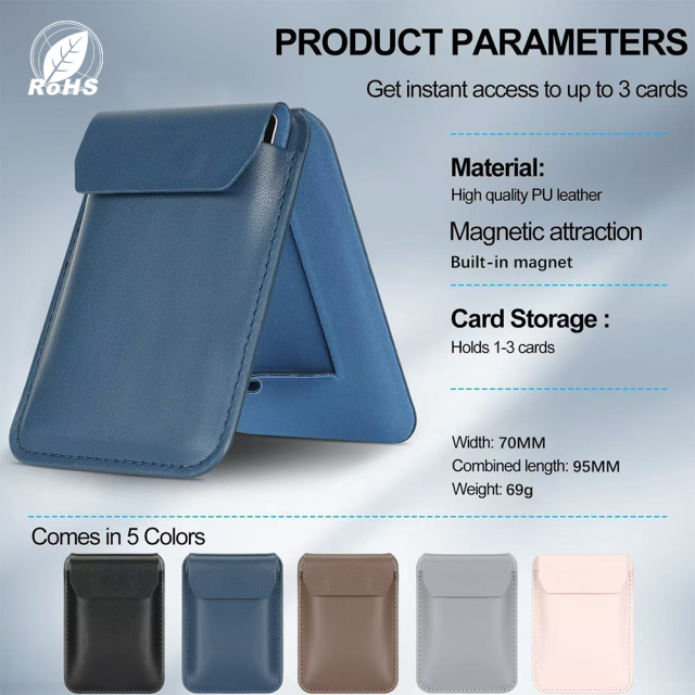 PU Leather Phone Stand with Magnetic Card Holder Manufacturer