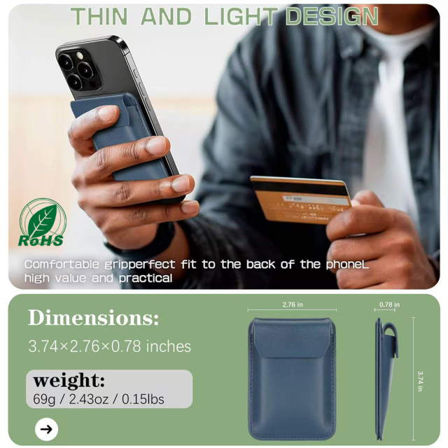 PU Leather Phone Stand with Magnetic Card Holder Manufacturer