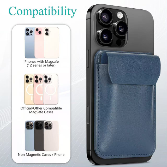 PU Leather Phone Stand with Magnetic Card Holder Manufacturer