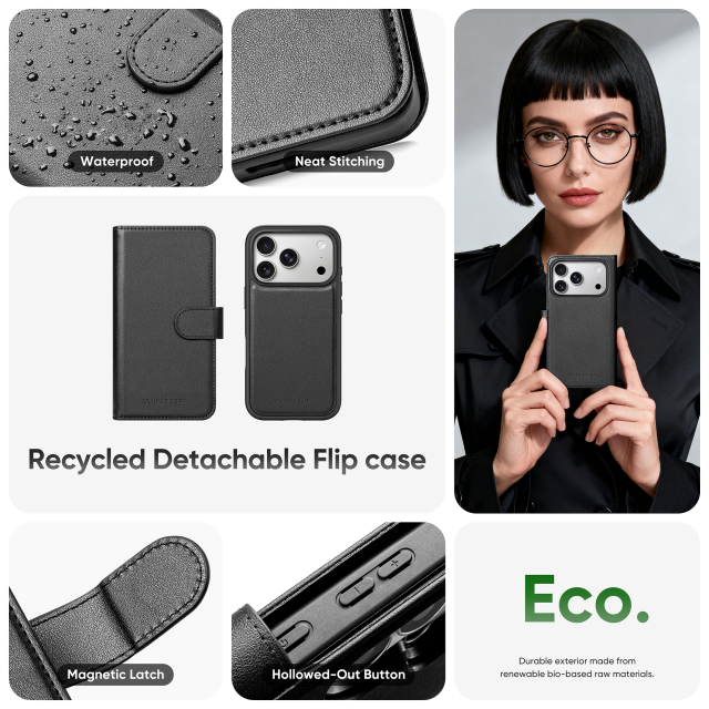 For iPhone 18 Series Recycled Detachable Flip Case