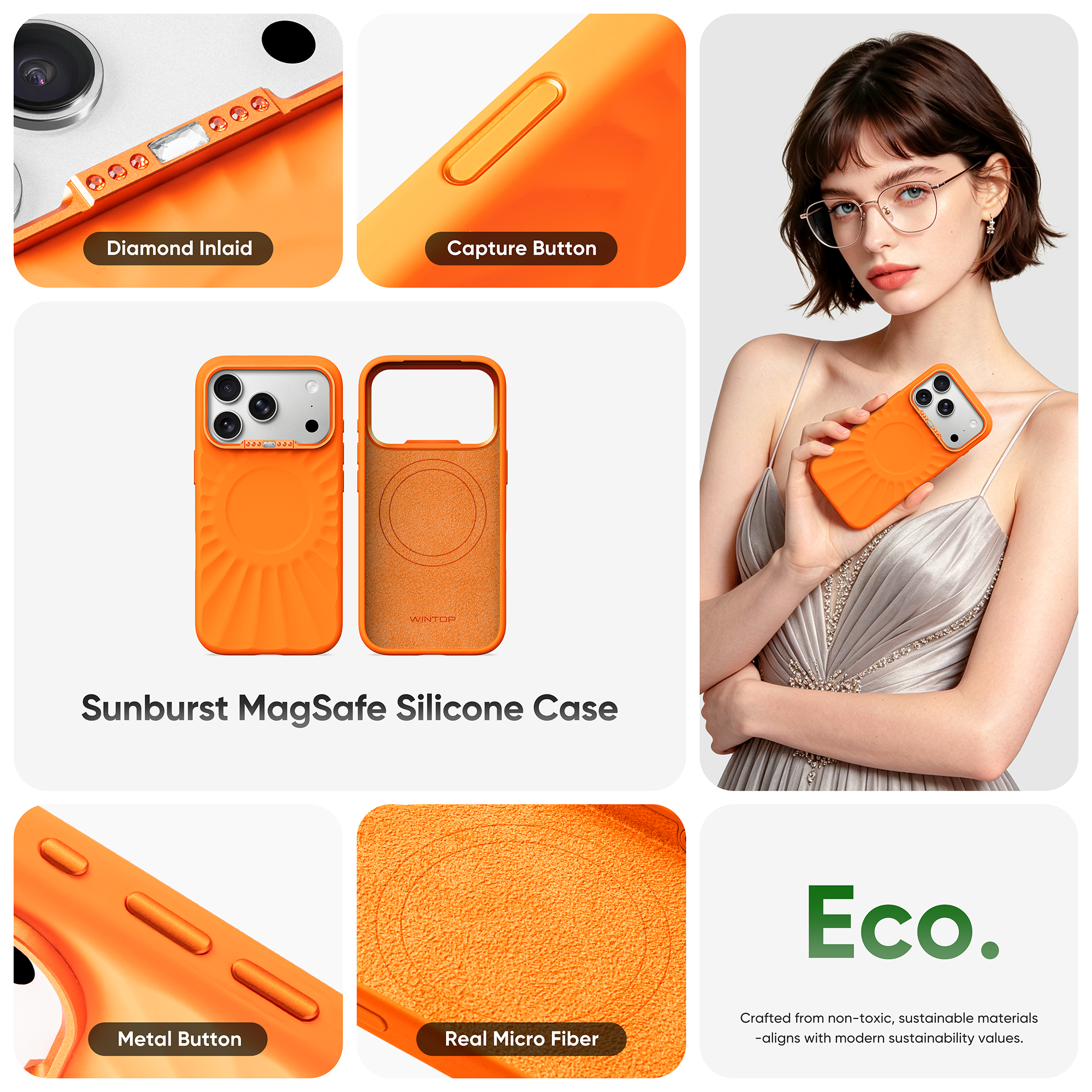 For iPhone 18 Series Sunburst MagSafe Silicone Case