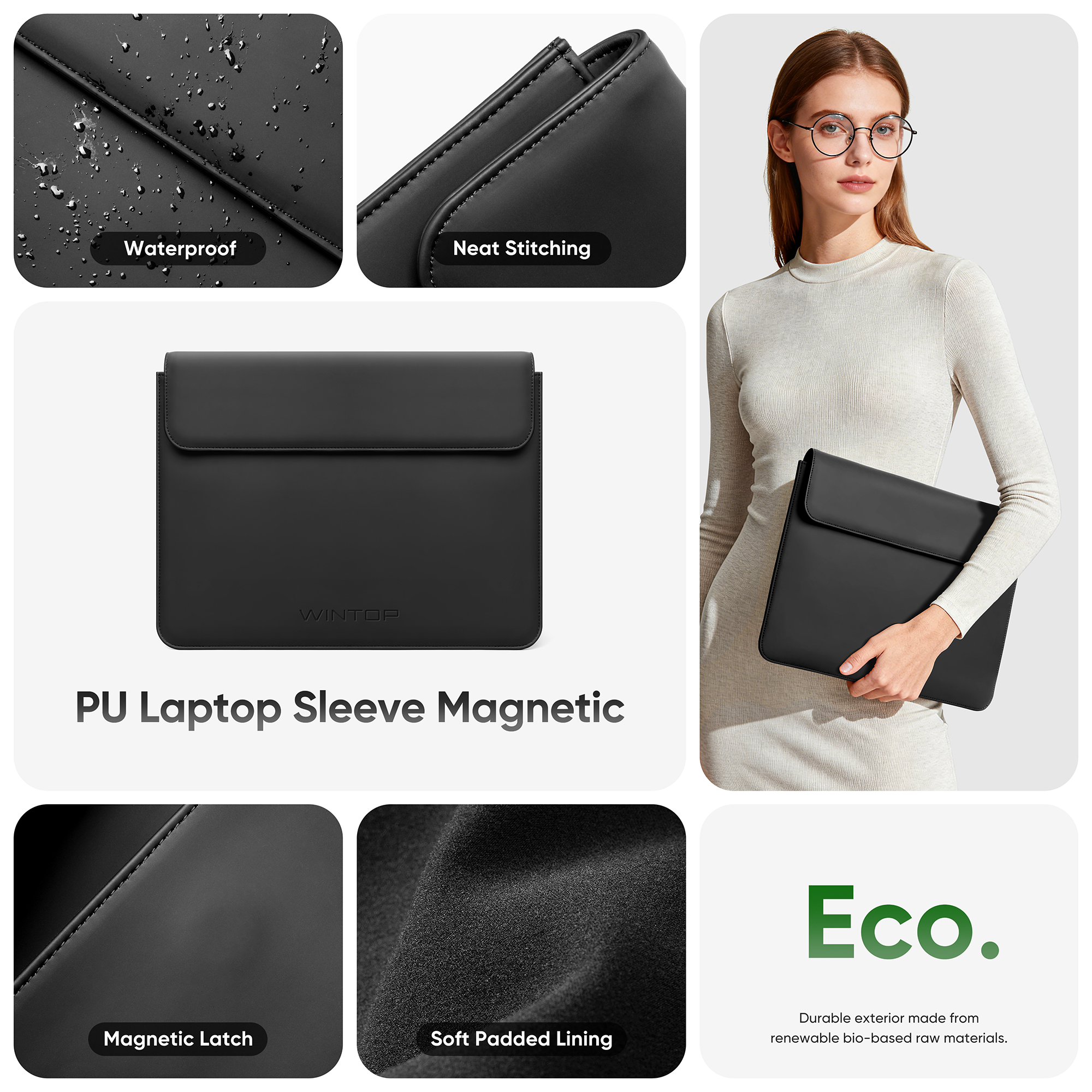 Flip magnetic laptop Sleeve