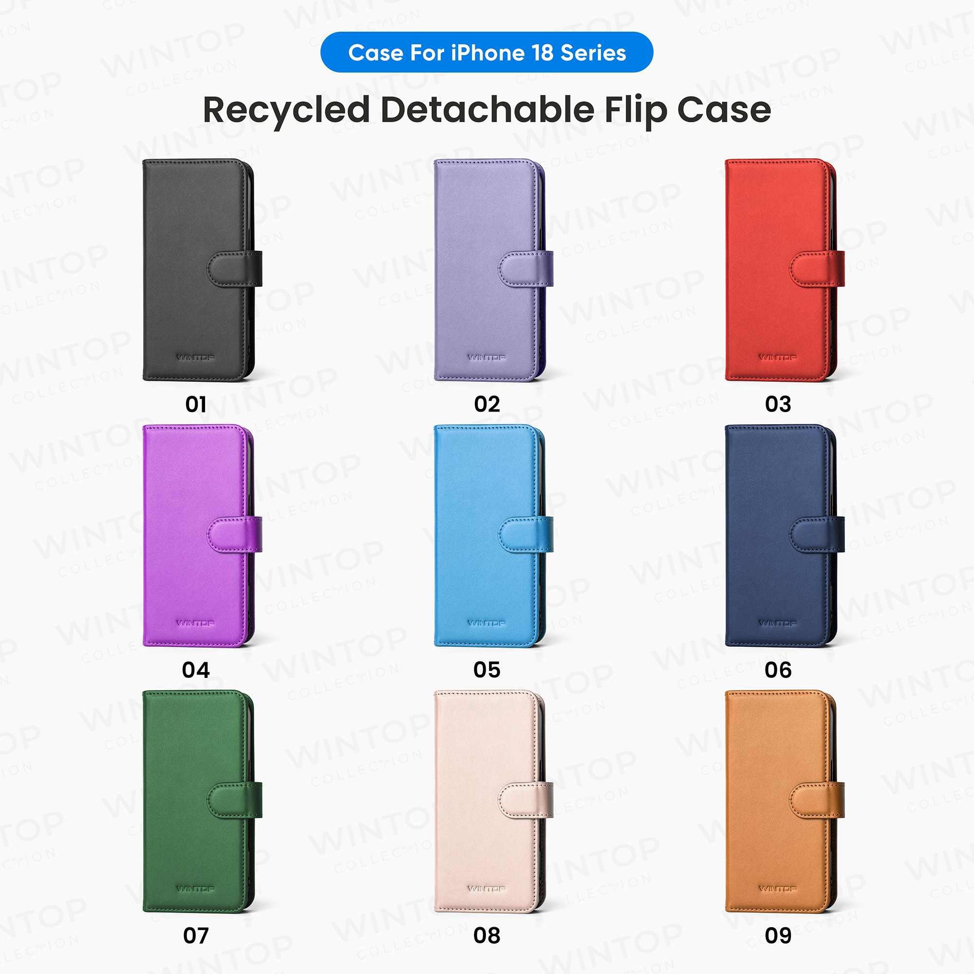 For iPhone 18 Series Recycled Detachable Flip Case