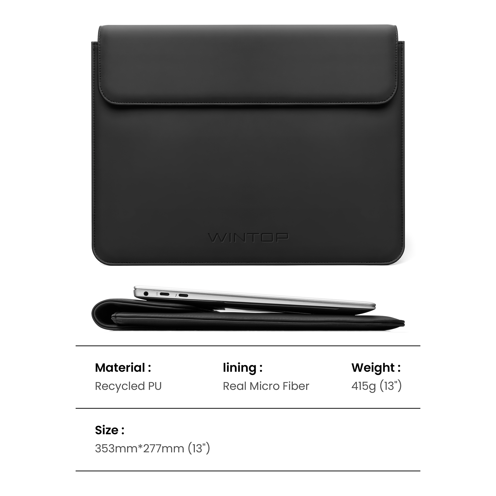 Flip magnetic laptop Sleeve