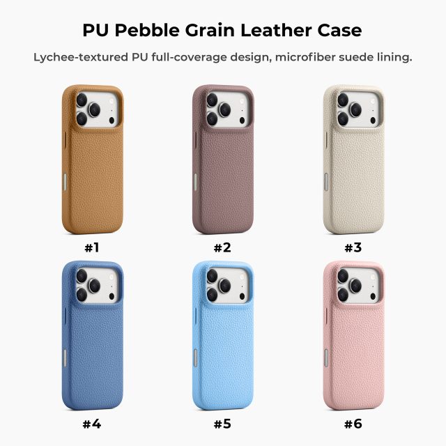 For iPhone 18 Series PU Pebble Grain Leather Case