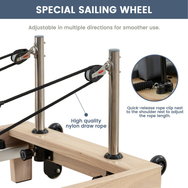 Usa Warehouse Local Stock Classical Design Adjustable Wholesale Sliding Oak Foldable Pilates Reformer Bed