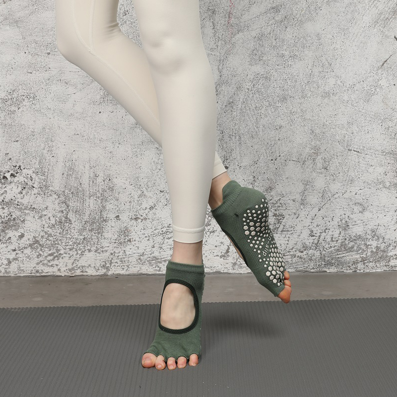 Non-Slip Yoga & Pilate Grip Socks Cotton Toe Socks with Logo,MY SHOP,OEM Wholesale Custom Design Logo Non-Slip Yoga & Pilate Grip Socks Cotton Toe Socks with Logo