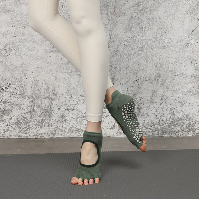 Non-Slip Yoga & Pilate Grip Socks Cotton Toe Socks with Logo,MY SHOP,OEM Wholesale Custom Design Logo Non-Slip Yoga & Pilate Grip Socks Cotton Toe Socks with Logo