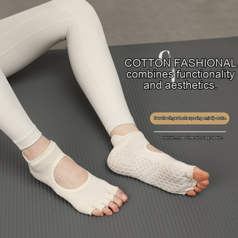 Non-Slip Yoga & Pilate Grip Socks Cotton Toe Socks with Logo,MY SHOP,OEM Wholesale Custom Design Logo Non-Slip Yoga & Pilate Grip Socks Cotton Toe Socks with Logo