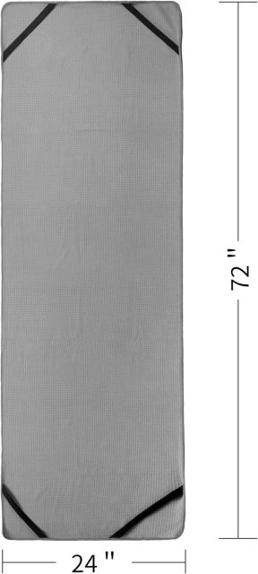Microfiber Hot Yoga Towel Mat with Non-Slip Silicone Grip,MY SHOP,POLYTE Microfiber Hot Yoga Towel Mat with Non-Slip Silicone Grip and Secure Fit Elastic Straps, 24 x 72 in (Gray)