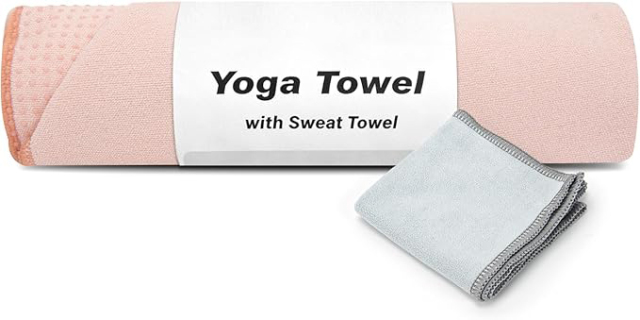 Non-Slip Extra Thick Hot Yoga Towel Microfiber Sweat Yoga Mat Towel with Grip Dot,MY SHOP,YESLIFE Non-Slip Extra Thick Hot Yoga Towel with One Sweat Towel, Microfiber Sweat Absorbent Yoga Mat Towel with Grip Dot, Pilates Mat, 72" x 24", Light Blue