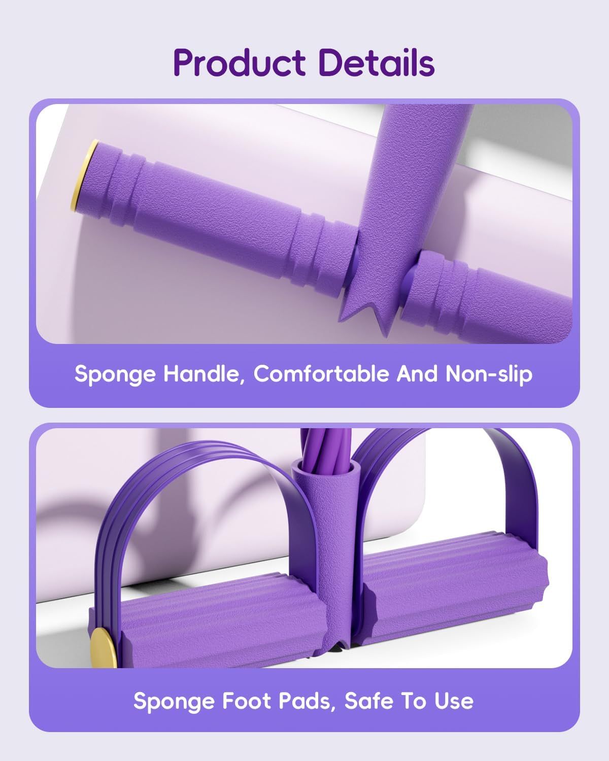 Pedal Resistance Band with Handle,6-Tubes Elastic Pull Rope Fitness Foot Pedal Resistance Bands for Women Girls Bestie,MY SHOP,Pedal Resistance Band with Handle,6-Tubes Elastic Pull Rope Fitness Foot Pedal Resistance Bands for Women Girls Bestie Yoga Pilates Exercise Legs Calves Waist Arms Abdomen