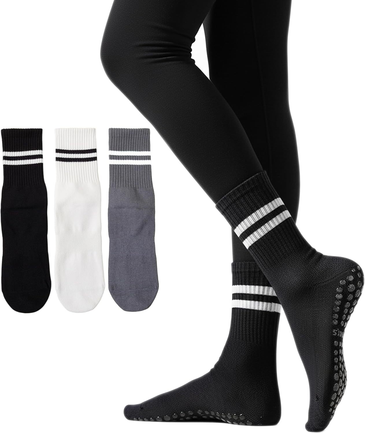Irisbear Womens Pilates Socks with Grips Non Slip Yoga Socks Barre Gym Athletic Grippy Socks for Women,MY SHOP,Irisbear Womens Pilates Socks with Grips Non Slip Yoga Socks Barre Gym Athletic Grippy Socks for Women