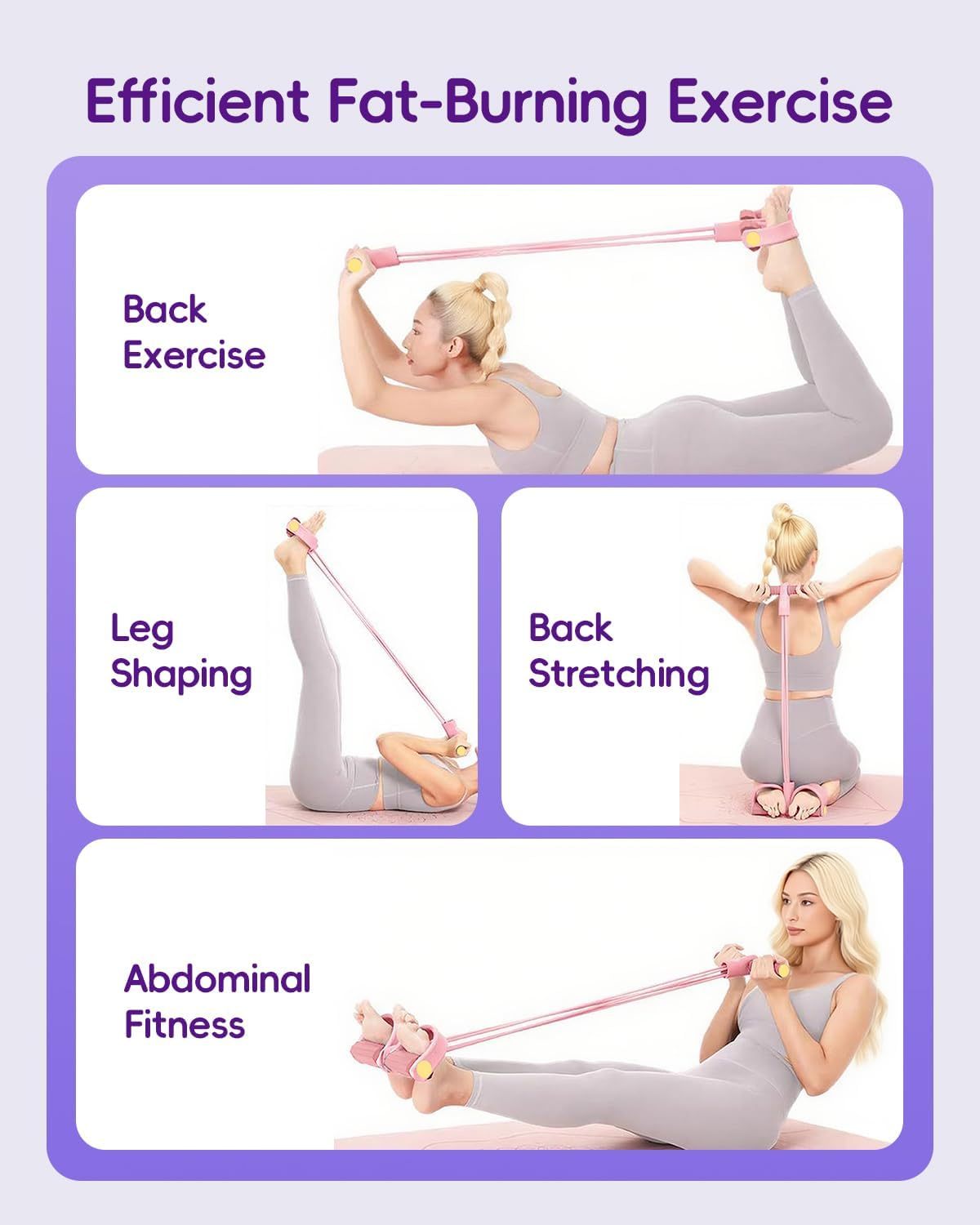 Pedal Resistance Band with Handle,6-Tubes Elastic Pull Rope Fitness Foot Pedal Resistance Bands for Women Girls Bestie,MY SHOP,Pedal Resistance Band with Handle,6-Tubes Elastic Pull Rope Fitness Foot Pedal Resistance Bands for Women Girls Bestie Yoga Pilates Exercise Legs Calves Waist Arms Abdomen