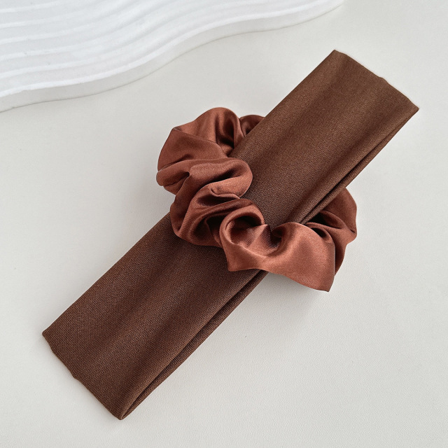 Running Sports Headband & Yoga Hair Accessory,MY SHOP,跨境纯色简约发带大肠发圈组合亚马逊高弹力跑步运动头带瑜伽发饰