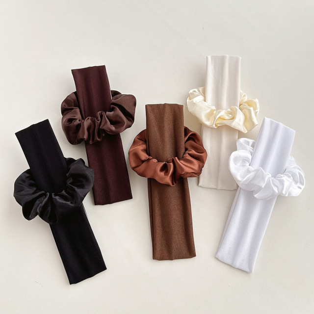Running Sports Headband & Yoga Hair Accessory,MY SHOP,跨境纯色简约发带大肠发圈组合亚马逊高弹力跑步运动头带瑜伽发饰