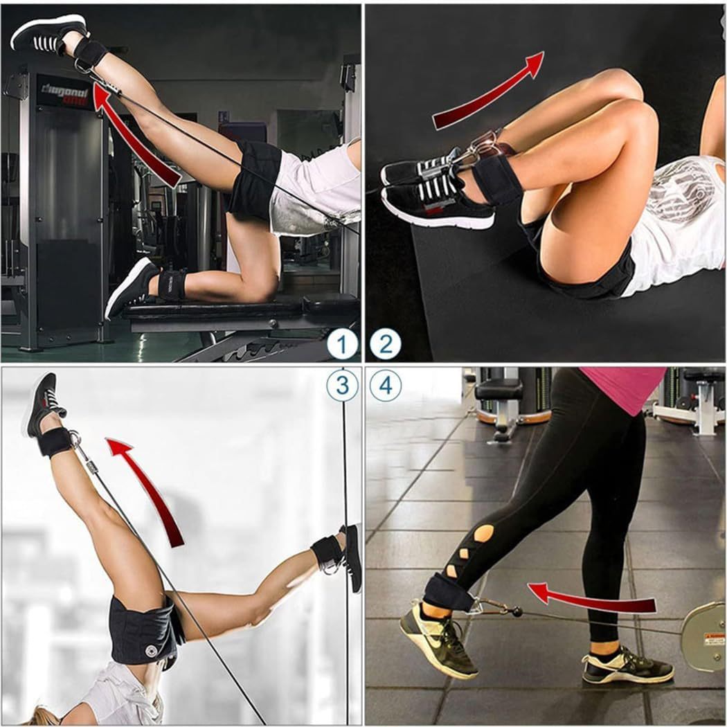 Ankle Straps Ankle Resistance Bands Wrist Padded Straps,MY SHOP,Ankle Straps Ankle Resistance Bands Wrist Cuffs Padded Straps Adjustable Fitness Glute Kickback D-Ring for Cable Machine Gym Foot Leg Training Brace Support 1 Pair