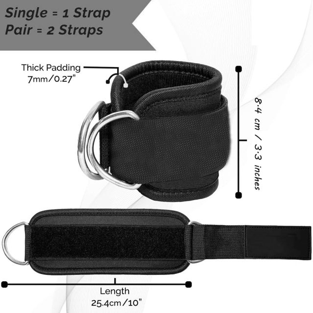 Ankle Straps Ankle Resistance Bands Wrist Padded Straps,MY SHOP,Ankle Straps Ankle Resistance Bands Wrist Cuffs Padded Straps Adjustable Fitness Glute Kickback D-Ring for Cable Machine Gym Foot Leg Training Brace Support 1 Pair
