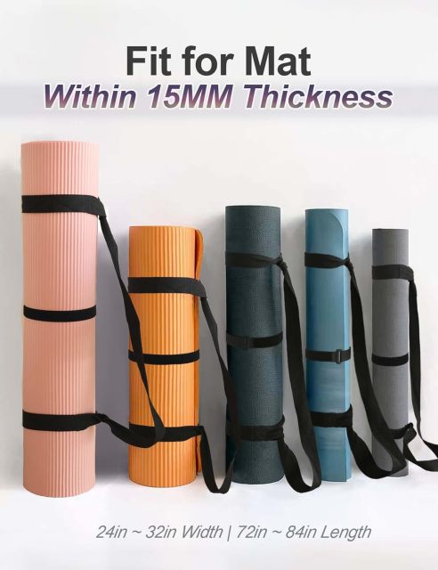 MRZZATA Yoga Mat Carrier Strap - Adjustable Thick and Wide Strap for Carrying Mat or Stretching, Black,MY SHOP,MRZZATA Yoga Mat Carrier Strap - Adjustable Thick and Wide Strap for Carrying Mat or Stretching, Black
