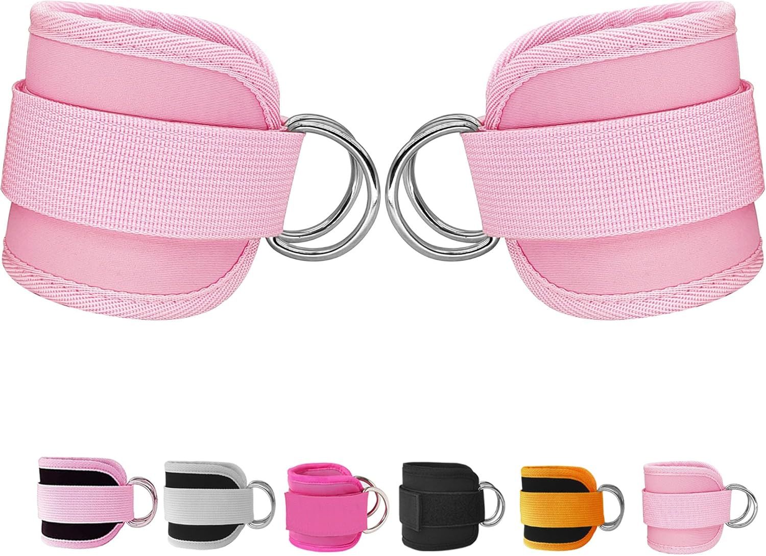2 Pack Comfortable Adjustable Padded Ankle Wrist Cuffs with Neoprene Padding,MY SHOP,Fitness Ankle Straps for Cable Machines, 2 Pack Comfortable Adjustable Padded Ankle Wrist Cuffs, Kickback Glute Workouts for Men Women, D-Ring Leg Straps with Neoprene Padding
