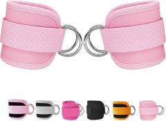 2 Pack Comfortable Adjustable Padded Ankle Wrist Cuffs with Neoprene Padding,MY SHOP,Fitness Ankle Straps for Cable Machines, 2 Pack Comfortable Adjustable Padded Ankle Wrist Cuffs, Kickback Glute Workouts for Men Women, D-Ring Leg Straps with Neoprene Padding