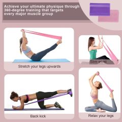 Yoga Resistance Bands Set, Stretch Exercise Bands for Home Fitness, Pilates & Body Shaping,MY SHOP,Resistance Bands, Figure 8 Resistance Band, 4 Pack - Latex-Free Exercise Bands for Home Gym, Strength Training & Physical Therapy | Yoga, Pilates, Glute Workouts | Portable Elastic Bands