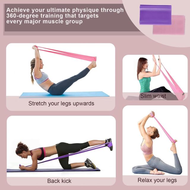 Yoga Resistance Bands Set, Stretch Exercise Bands for Home Fitness, Pilates & Body Shaping,MY SHOP,Resistance Bands, Figure 8 Resistance Band, 4 Pack - Latex-Free Exercise Bands for Home Gym, Strength Training & Physical Therapy | Yoga, Pilates, Glute Workouts | Portable Elastic Bands