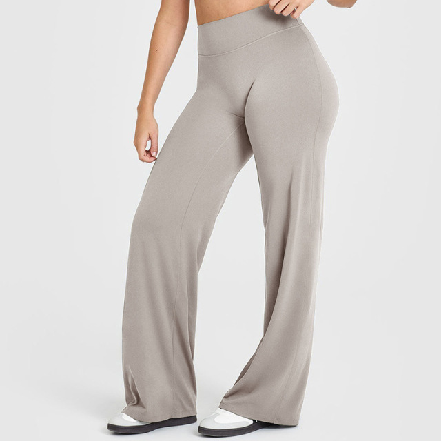 High Waist Flare Yoga Pants, Soft Stretchy Wide Leg Workout Leggings for Daily Wear,MY SHOP,跨境瑜伽裤女款长裤高腰直筒裤宽松显瘦瑜伽服运动户外健身服女