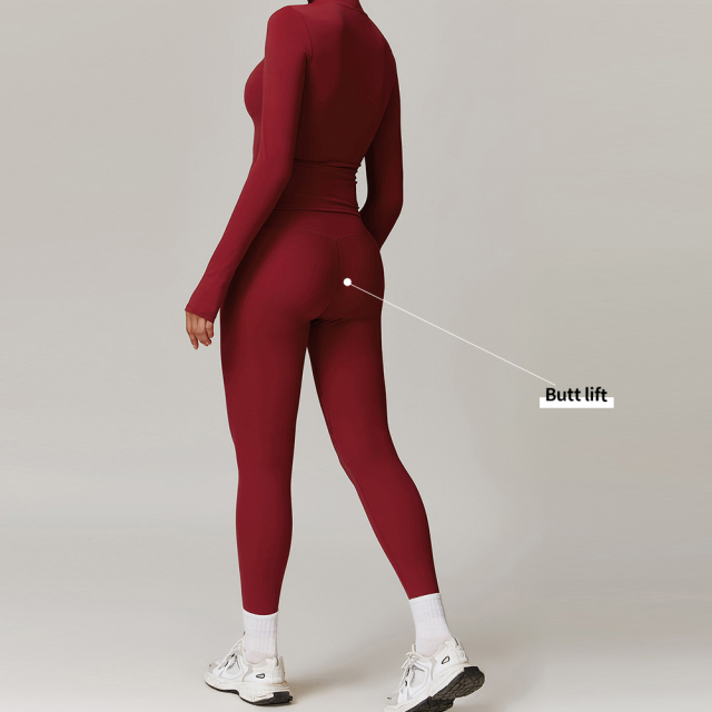 Long Sleeve High Neck Workout Set, Seamless 2 Piece Outfits High Waist Leggings Activewear,MY SHOP,Custom Women's 2 Piece Long Sleeve Yoga Set Soft Breathable 4 Way Stretch Pilates Gym Workout Activewear