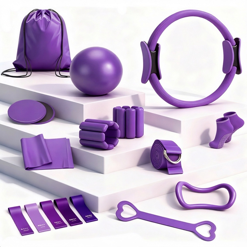 All-in-One Pink Pilates Workout Kit,MY SHOP,All-in-One Pink Pilates Workout Kit