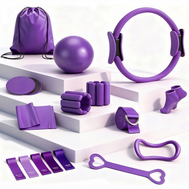 All-in-One Pink Pilates Workout Kit,MY SHOP,All-in-One Pink Pilates Workout Kit