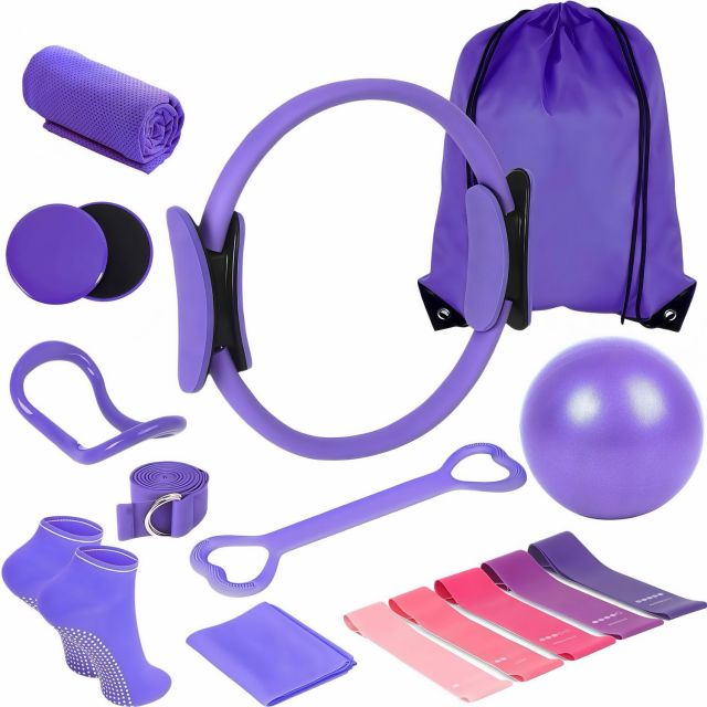 All-in-One Pink Pilates Workout Kit,MY SHOP,All-in-One Pink Pilates Workout Kit