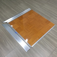 Glossy Teak Wood Parquet Screw-Lock Portable Dance Floor for Indoor Weddings