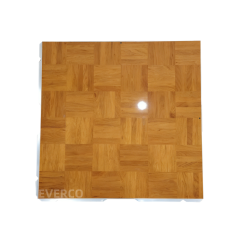 EVERCO Cam-Lock Glossy Teak Wood Portable Dance Floor for Hotel Banquet Events