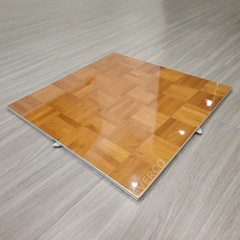 Cam-Lock Glossy Teak Wood Portable Dance Floor for Hotel Banquet Events