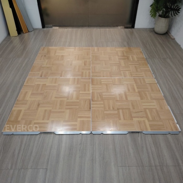 Matte Surface Cam-Lock Oak Parquet Dance Floor for Rental Company Hotel Indoor Events