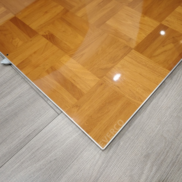 Cam-Lock Glossy Teak Wood Portable Dance Floor for Hotel Banquet Events