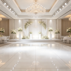 Reusable Fireproof Cam-Lock Gloss White Portable Dance Floor for Indoor Wedding Events