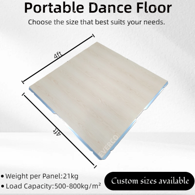 Modular Maple Wood Veneer Waterproof Portable Dance Floor for Outdoor Events,EVERCO-Screw-Lock/Cam-Lock/Waterproof Portable Dance Floor for Rental Company Outdoor Indoor Wedding Hotel Events,Maple Wood Veneer Waterproof Dance Floor – Outdoor Events