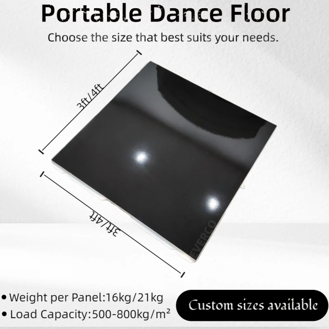 Cam-Lock Black Wedding Dance Floor for Rental Business Indoor Events