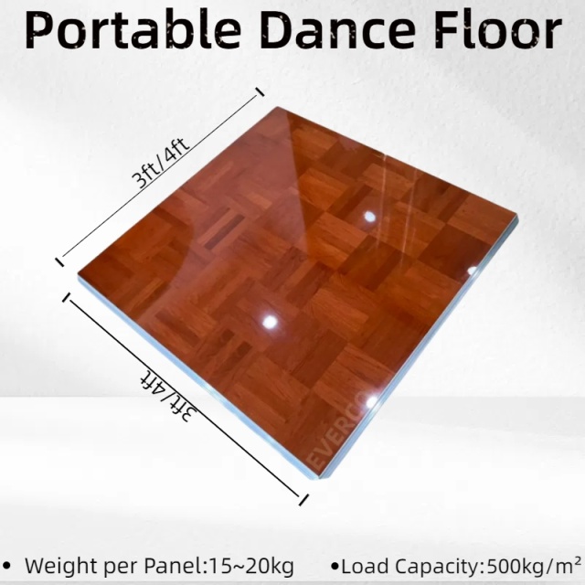 Premium Glossy Wood Veneer Modular Dance Floor Panels for Weddings & Events,EVERCO-Screw-Lock/Cam-Lock/Waterproof Portable Dance Floor for Rental Company Outdoor Indoor Wedding Hotel Events,Glossy Wood Veneer Modular Dance Floor for Weddings & Events